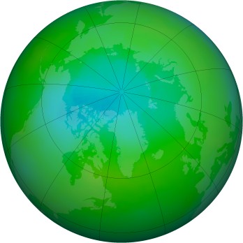 Arctic ozone map for 1989-08